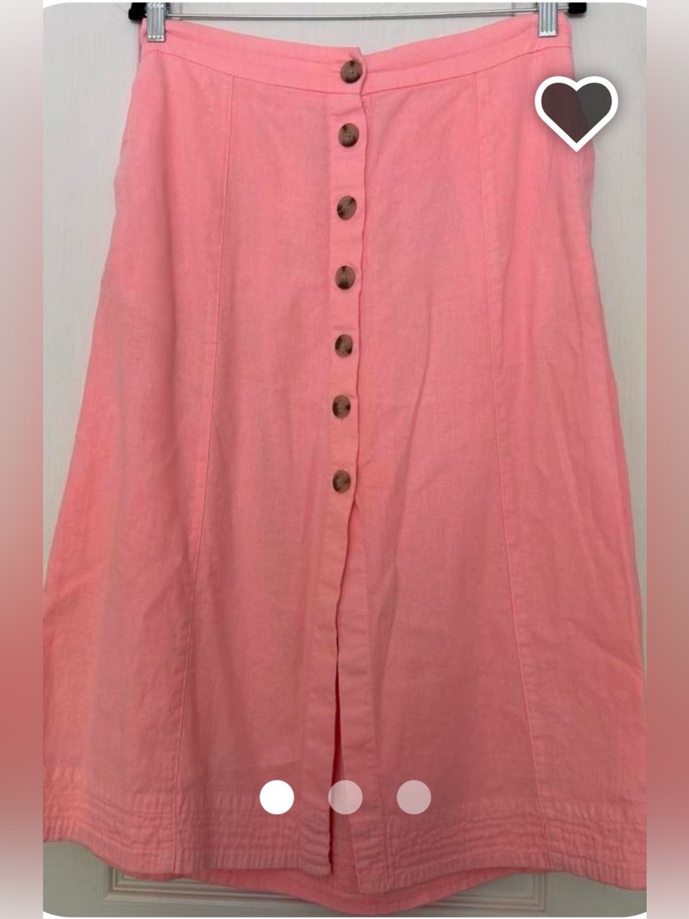 Gorgeous linen skirt w slit up & pockets, classy & summery S